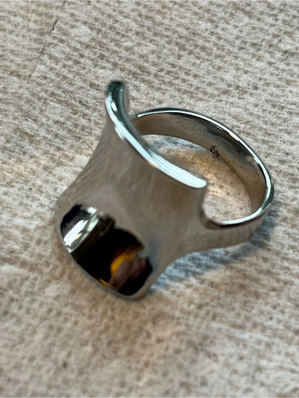 Unique Stainless Steel Geometric Concave Ring